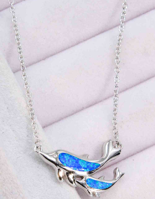 Load image into Gallery viewer, Opal Dolphin Chain-Link Necklace
