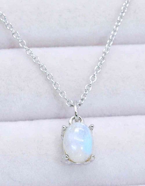 Load image into Gallery viewer, Natural 4-Prong Pendant Moonstone Necklace
