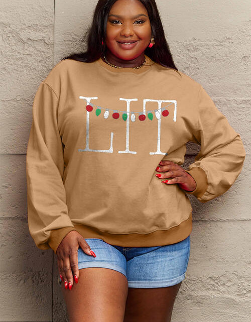 Load image into Gallery viewer, Simply Love Full Size LIT Long Sleeve Sweatshirt
