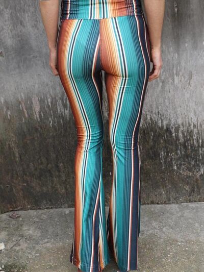 Load image into Gallery viewer, High Waist Striped Bootcut Pants
