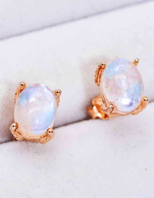 Load image into Gallery viewer, Natural Moonstone 4-Prong Stud Earrings
