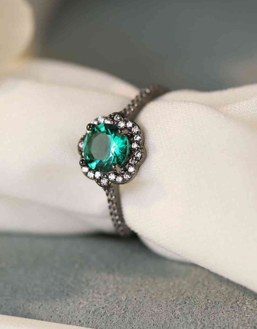 Load image into Gallery viewer, Paraiba Blue Zircon Flower Shape Ring
