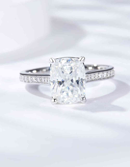 Load image into Gallery viewer, 3 Carat Moissanite Platinum-Plated Side Stone Ring
