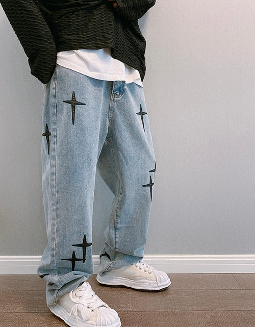 Load image into Gallery viewer, Embroidered Jeans Men&#39;s Straight Loose
