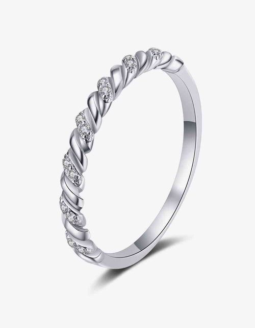 Load image into Gallery viewer, Moissanite Rhodium-Plated Half-Eternity Ring
