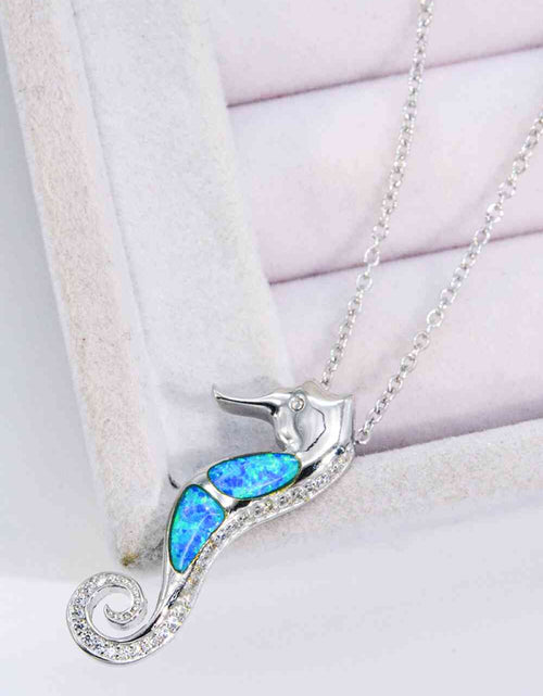 Load image into Gallery viewer, Opal Seahorse 925 Sterling Silver Necklace
