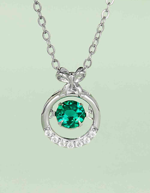 Load image into Gallery viewer, Lab-Grown Emerald Pendant Necklace
