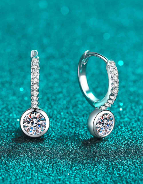 Load image into Gallery viewer, 1 Carat Moissanite Rhodium-Plated Drop Earrings
