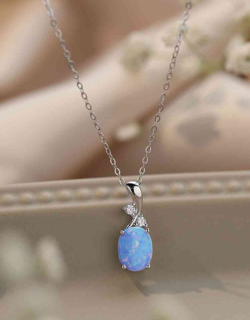 Load image into Gallery viewer, Opal Oval Pendant Chain Necklace
