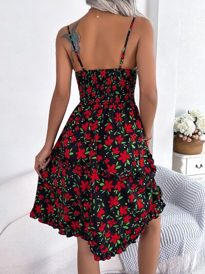 Load image into Gallery viewer, Printed Plunge Cap Sleeve Cami Dress
