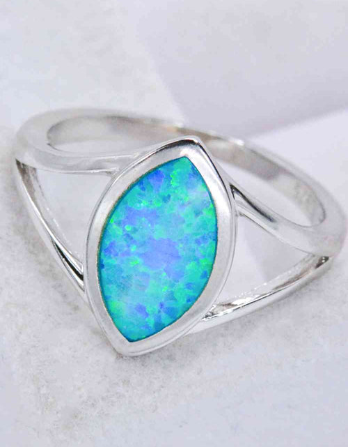 Load image into Gallery viewer, 925 Sterling Silver Split Shank Opal Ring
