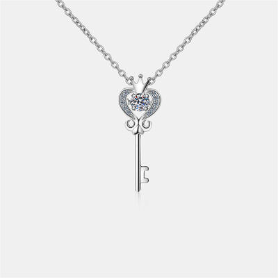 Load image into Gallery viewer, Key Shape Moissanite 925 Sterling Silver Necklace
