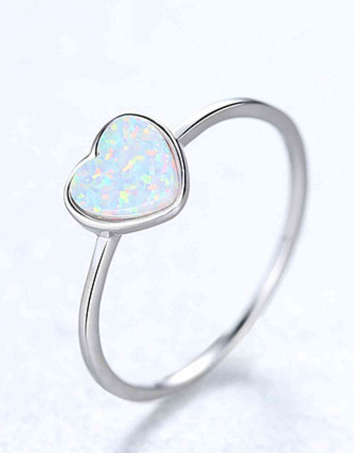 Load image into Gallery viewer, Opal Heart 925 Sterling Silver Ring
