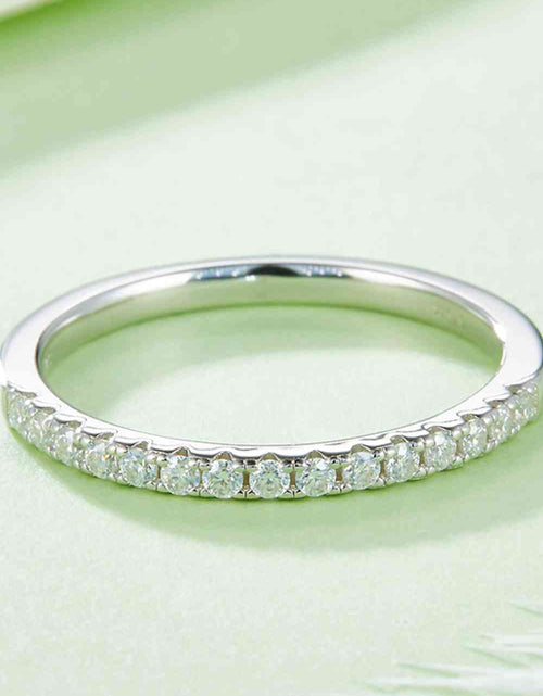 Load image into Gallery viewer, Moissanite Platinum-Plated Half-Eternity Ring
