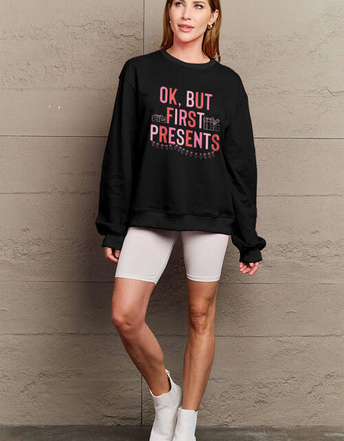 Load image into Gallery viewer, Simply Love Full Size Letter Graphic Long Sleeve Sweatshirt
