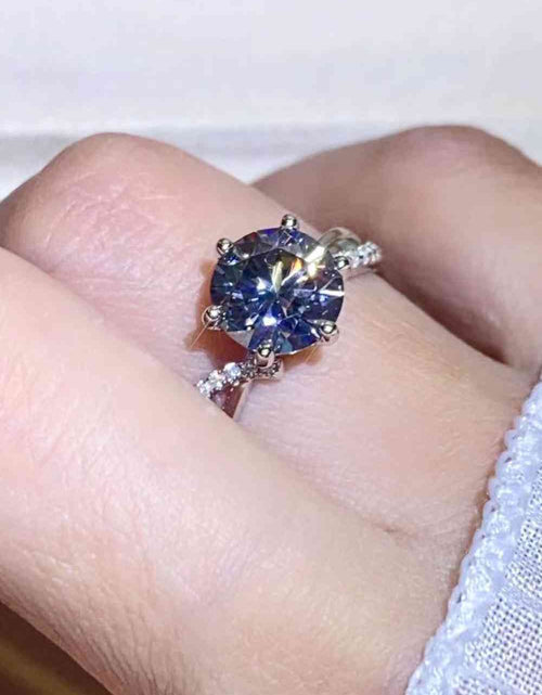 Load image into Gallery viewer, 2 Carat Moissanite Ring in Smokey Gray
