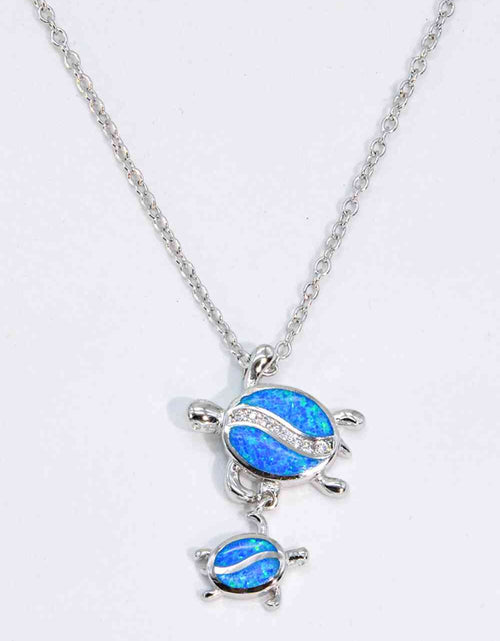 Load image into Gallery viewer, Opal Turtle Pendant Necklace
