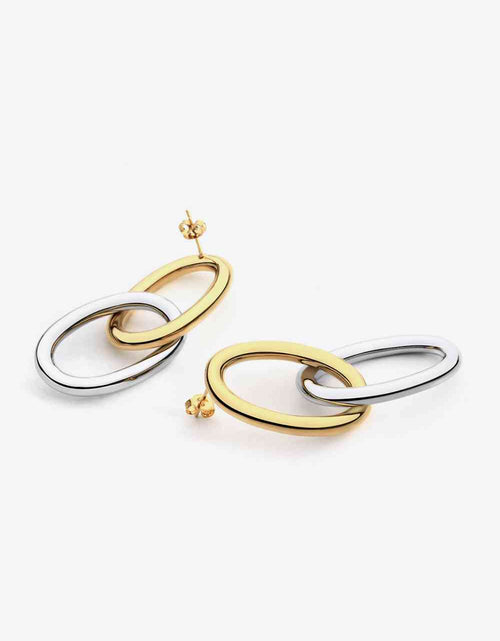 Load image into Gallery viewer, Two-Tone Double Hoop Earrings
