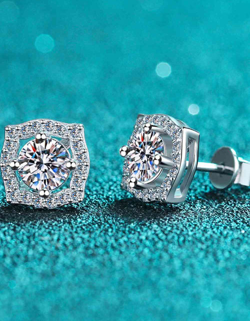 Load image into Gallery viewer, 1 Carat Moissanite Geometric Stud Earrings
