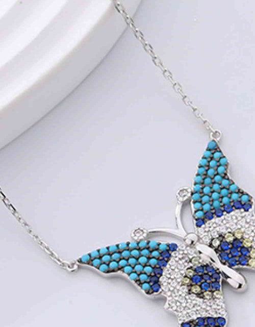 Load image into Gallery viewer, Butterfly Pendant Zircon Necklace
