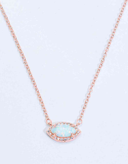 Load image into Gallery viewer, 18k Rose Gold-Plated Opal Pendant Necklace
