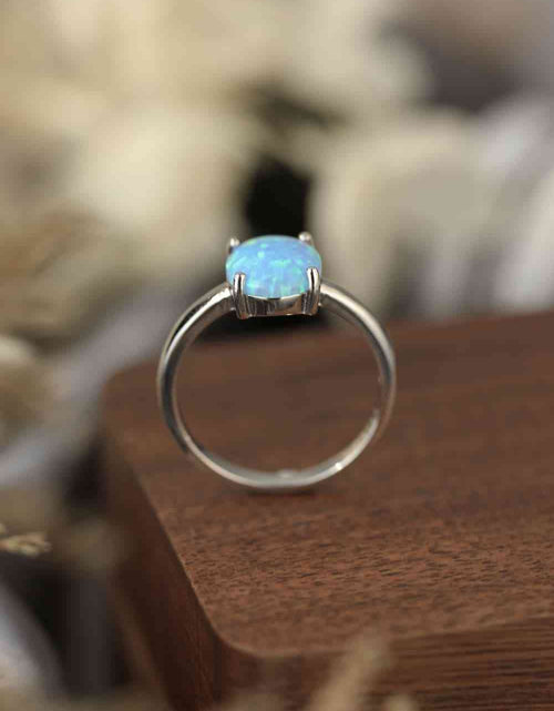 Load image into Gallery viewer, 925 Sterling Silver Opal Solitaire Ring
