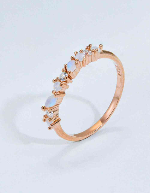 Load image into Gallery viewer, Moonstone and Zircon Decor Ring
