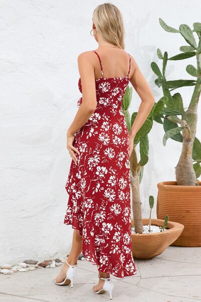 Load image into Gallery viewer, High-Low Tie Waist Printed Cami Dress
