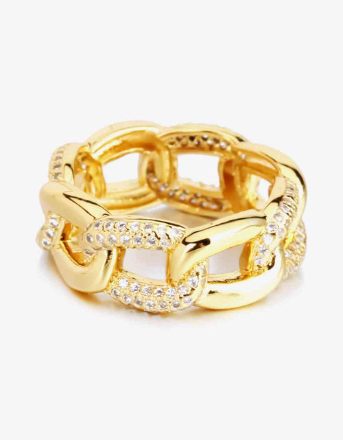 Load image into Gallery viewer, 18K Gold-Plated Rhinestone Ring
