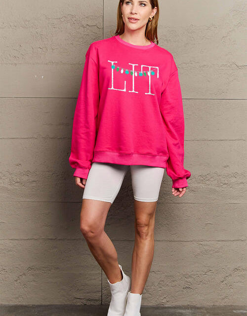 Load image into Gallery viewer, Simply Love Full Size LIT Long Sleeve Sweatshirt
