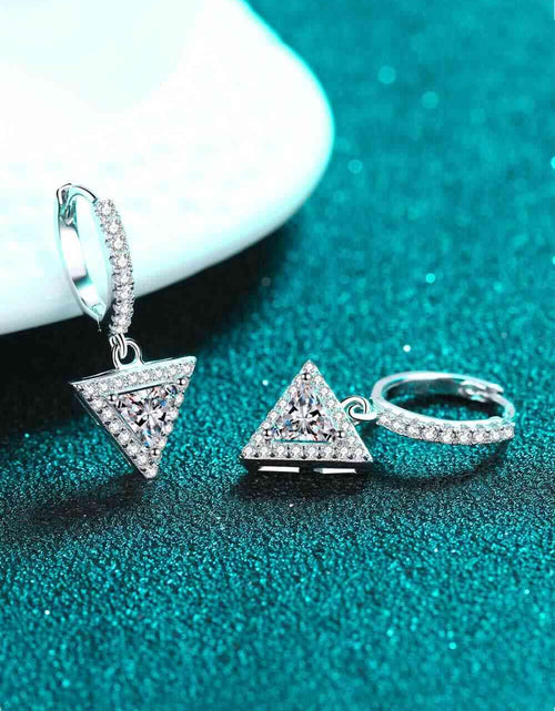 Load image into Gallery viewer, Moissanite Triangle Drop Earrings
