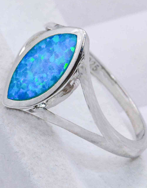 Load image into Gallery viewer, 925 Sterling Silver Split Shank Opal Ring
