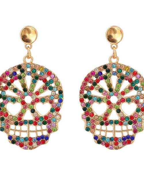 Load image into Gallery viewer, Skull Rhinestone Alloy Earrings
