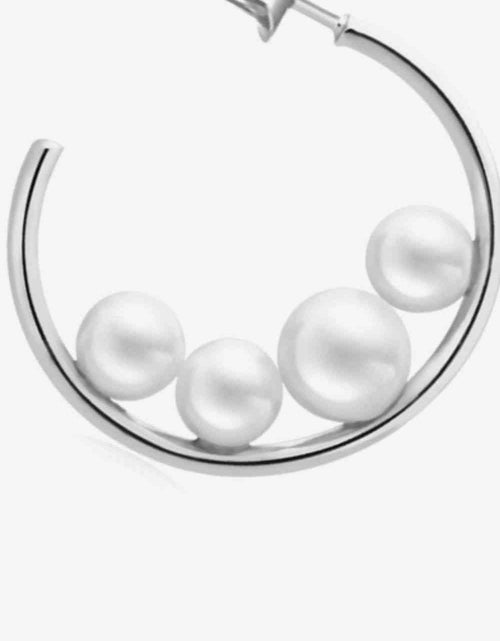 Load image into Gallery viewer, Can&#39;t Stop Your Shine Pearl C-Hoop Earrings
