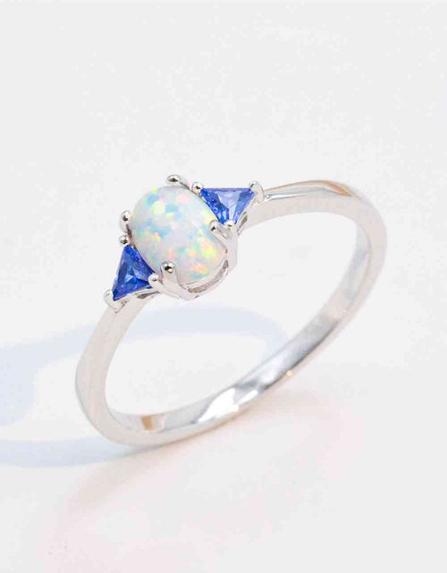 Load image into Gallery viewer, Contrast 925 Sterling Silver Opal Ring
