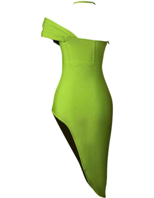 Load image into Gallery viewer, Halter Neck Seam Detail Split Dress
