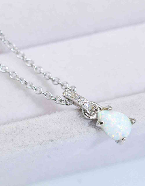 Load image into Gallery viewer, Opal Pendant 925 Sterling Silver Chain-Link Necklace
