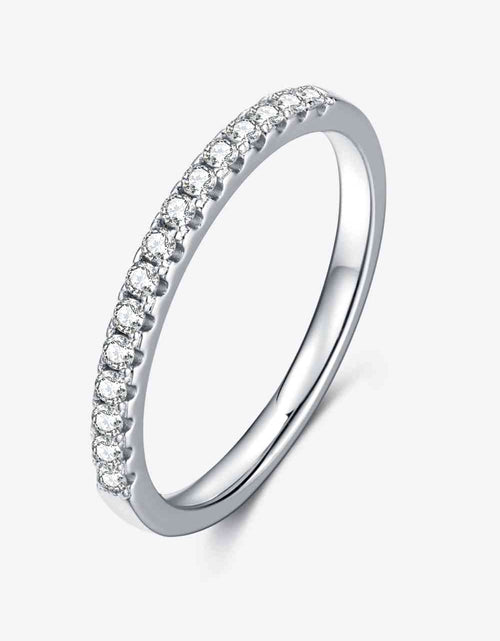 Load image into Gallery viewer, Moissanite Platinum-Plated Half-Eternity Ring
