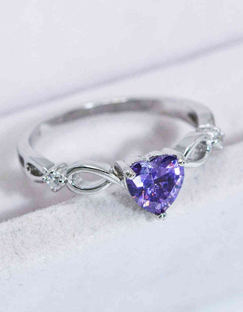 Load image into Gallery viewer, Crystal Heart 925 Sterling Silver Ring
