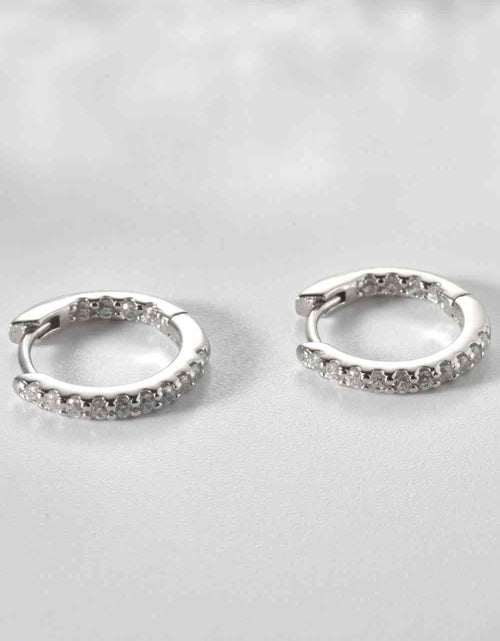 Load image into Gallery viewer, Inlaid Zircon 925 Sterling Silver Huggie Earrings
