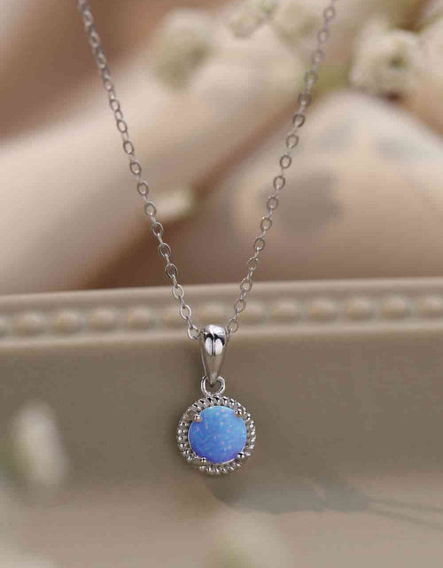 Load image into Gallery viewer, Opal Round Pendant Chain Necklace
