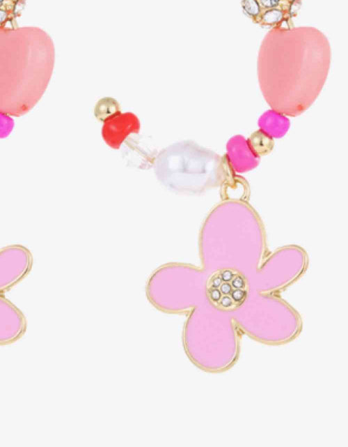 Load image into Gallery viewer, Flower C-Hoop Drop Earrings
