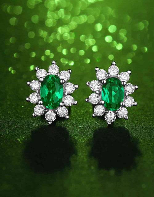 Load image into Gallery viewer, 1 Carat Lab-Grown Emerald Stud Earrings
