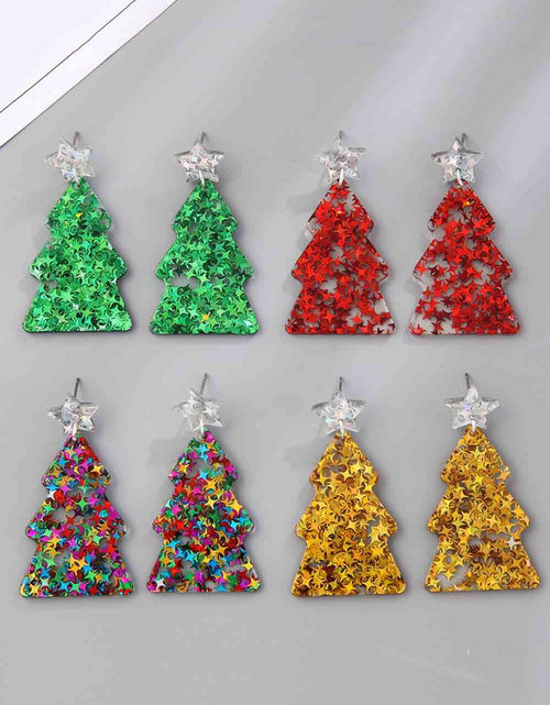 Load image into Gallery viewer, Christmas Tree Acrylic Earrings
