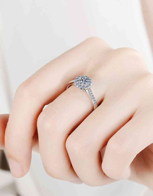 Load image into Gallery viewer, Moissanite 925 Sterling Silver Adjustable Ring
