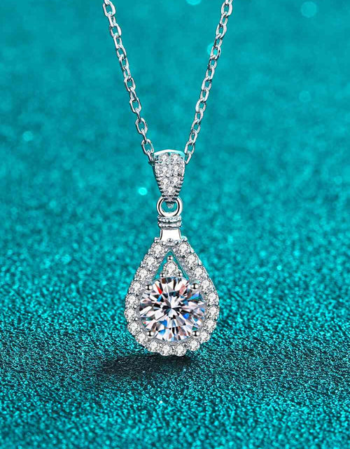 Load image into Gallery viewer, 1 Carat Moissanite Teardrop Pendant Chain Necklace
