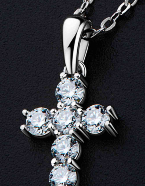 Load image into Gallery viewer, 925 Sterling Silver Cross Moissanite Pendant Necklace
