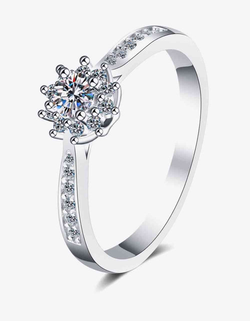 Load image into Gallery viewer, Moissanite Rhodium-Plated Snowflake Ring
