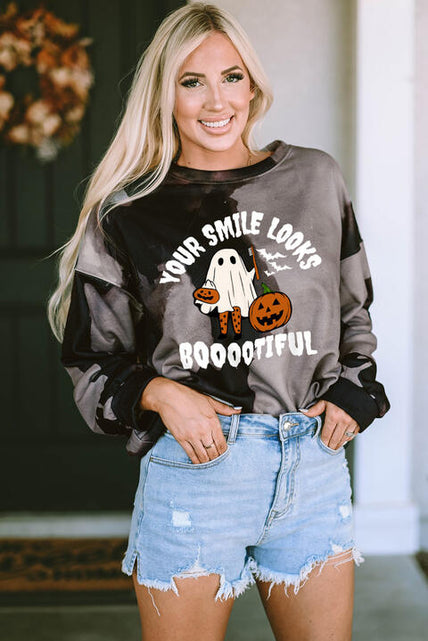 Load image into Gallery viewer, Ghost Graphic Round Neck Sweatshirt
