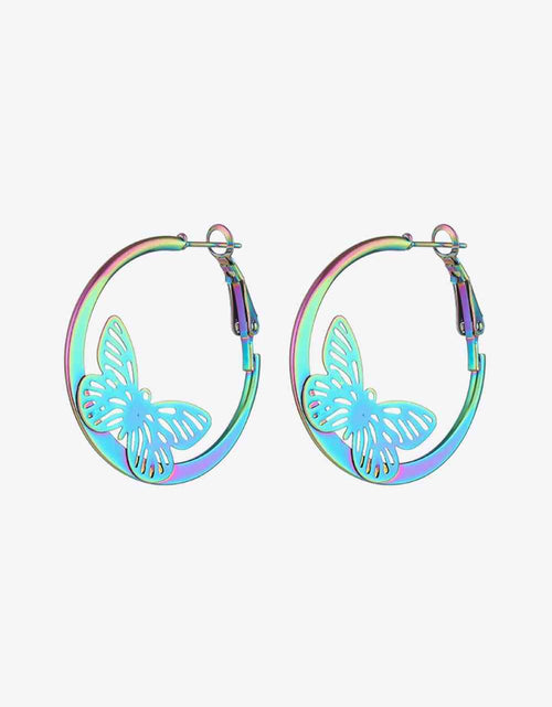 Load image into Gallery viewer, 5-Pair Wholesale Multicolored Butterfly Huggie Earrings
